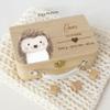 Personalized Wooden Baby Memory Box, Birth Gift, Woodland Animals, Engraved Birth Details (S: 20 x 15 x 11 cm, Bird) view 4