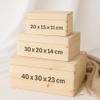 Personalized Wooden Baby Keepsake Box, Birth Gift, Woodland Animals, Engraved Birth Details (L: 40 x 30 x 23 cm, Cat) view 2