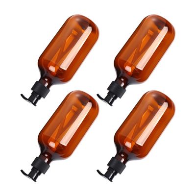 DEARMAMY 4-Pack 500 ml Brown PET Travel Pump Bottles