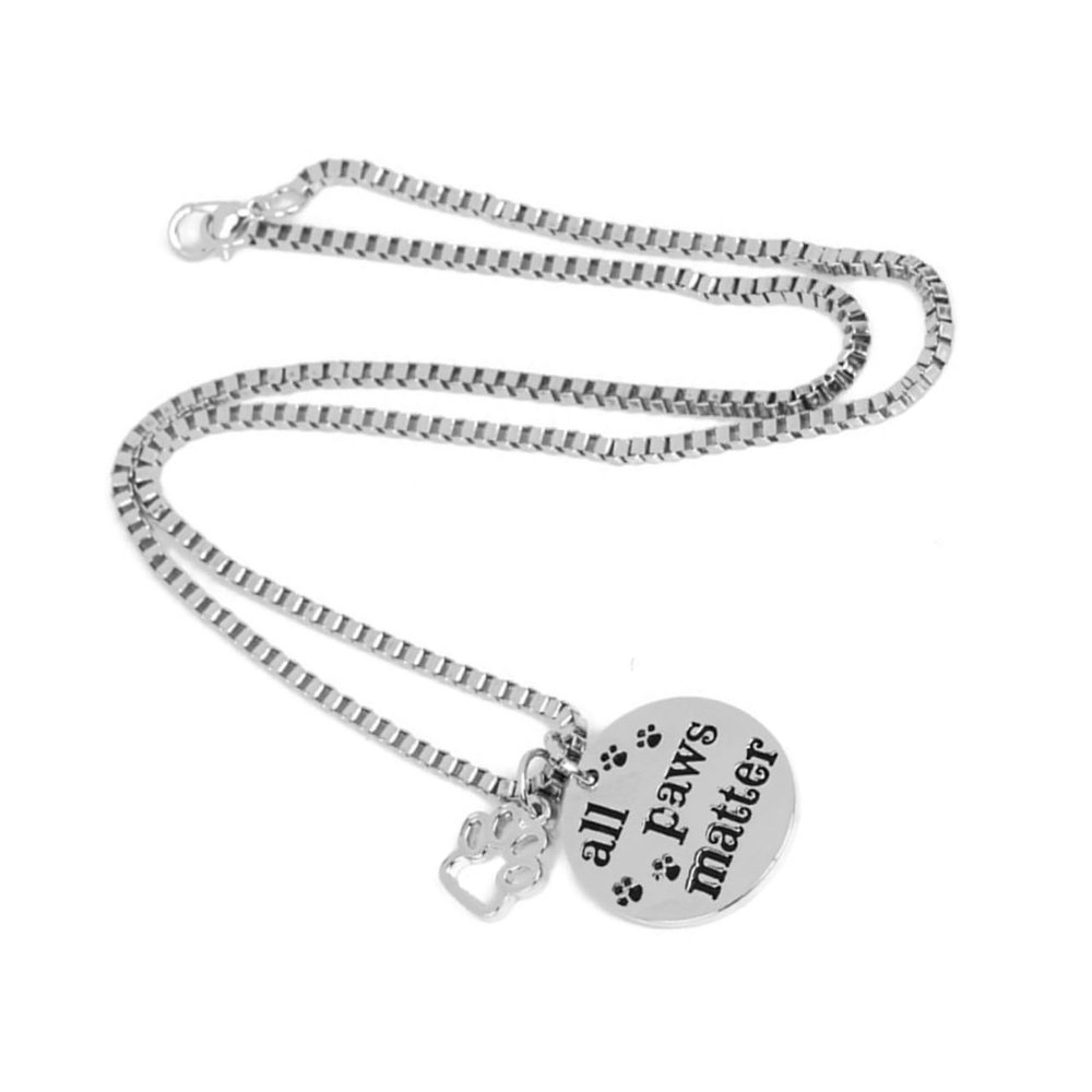 POPETPOP 2-Piece Dog Necklace with Letter Pendant