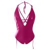 Hsternexy Women's Latex-Look Open-Crotch Faux-Leather Catsuit view 2