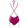 Hsternexy Women's Latex-Look Open-Crotch Faux-Leather Catsuit view 3
