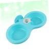 TOYANDONA Pet Double Bowl - Hanging Automatic Feeder and Waterer for Cats and Dogs - Blue view 2