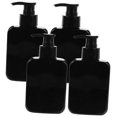 WRITWAA Refillable Pump Bottles with Black Dispenser Pumps, 4-Pack, 150 ml PET for Shampoo, Lotion and Travel