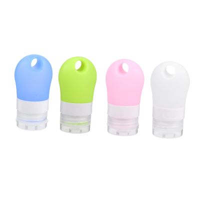 WRITWAA 4-Piece 38 mL Silicone Travel Bottles, Refillable, BPA-Free and Leakproof
