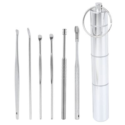 6-Piece Stainless Steel Earwax Removal Tool Set with Case