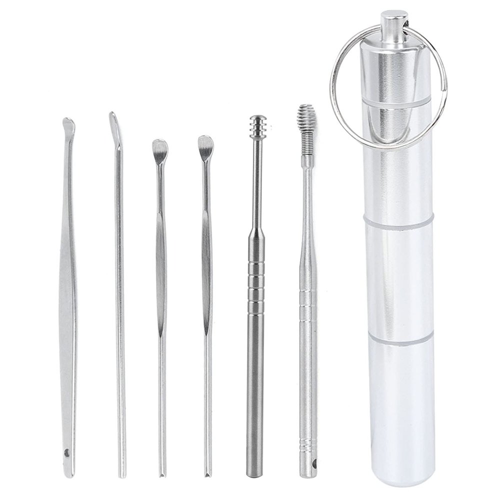 6-Piece Stainless Steel Earwax Removal Tool Set with Case