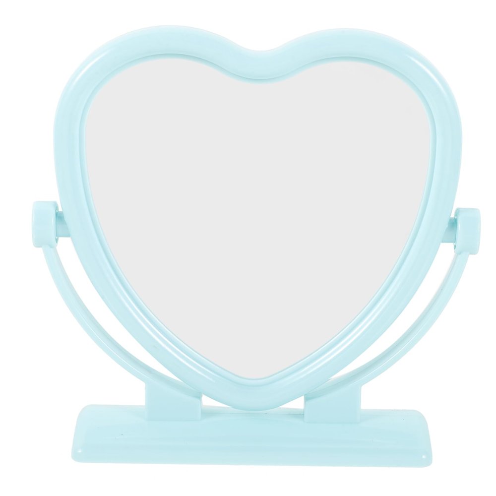 PACKOVE Heart-Shaped Double-Sided Tabletop Makeup Mirror