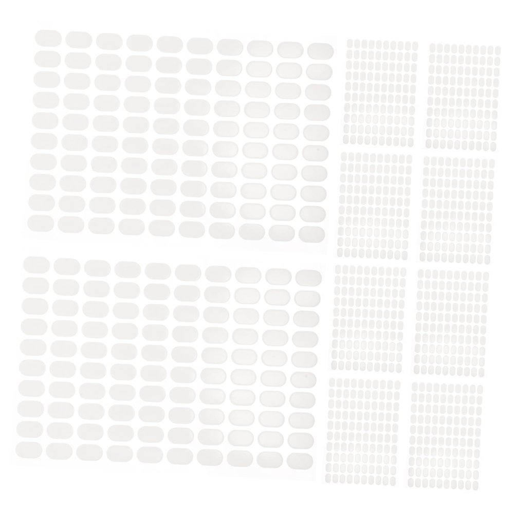 Transparent Oval Nail Adhesive Tabs, 10 Sheets, Double-Sided