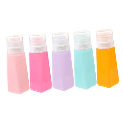 5-Pack Silicone Travel Bottles, Empty Refillable Toiletry Bottles