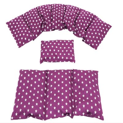 Cherry Pit Heating Pad 3-Piece Set, Stars, XXL Shoulder and Neck Pad, Purple
