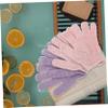 VALICLUD 2 Pairs Exfoliating Bath Gloves, Five-Finger, Pink and Purple view 4