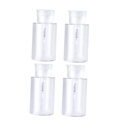 SHERCHPRY Plastic Pump Bottles for Camping and Outdoor Activities, 4-Pack, 100 ml, Leakproof Dispenser Bottles for Skincare Products