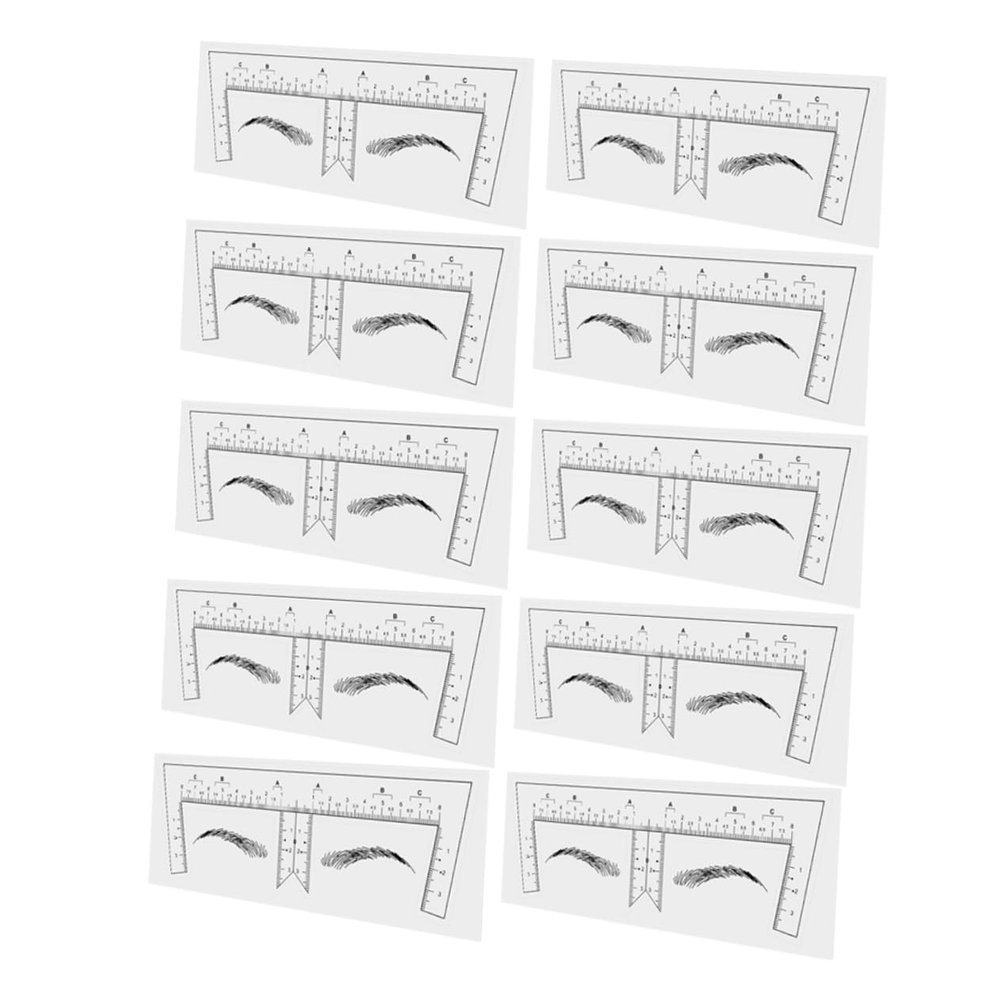 PACKOVE 100-Piece Eyebrow Balance Ruler Stencils for Makeup Positioning and Shaping