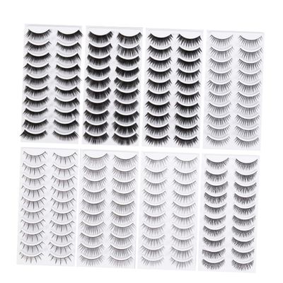 80 Pairs of 8-Design Black Synthetic Eyelashes