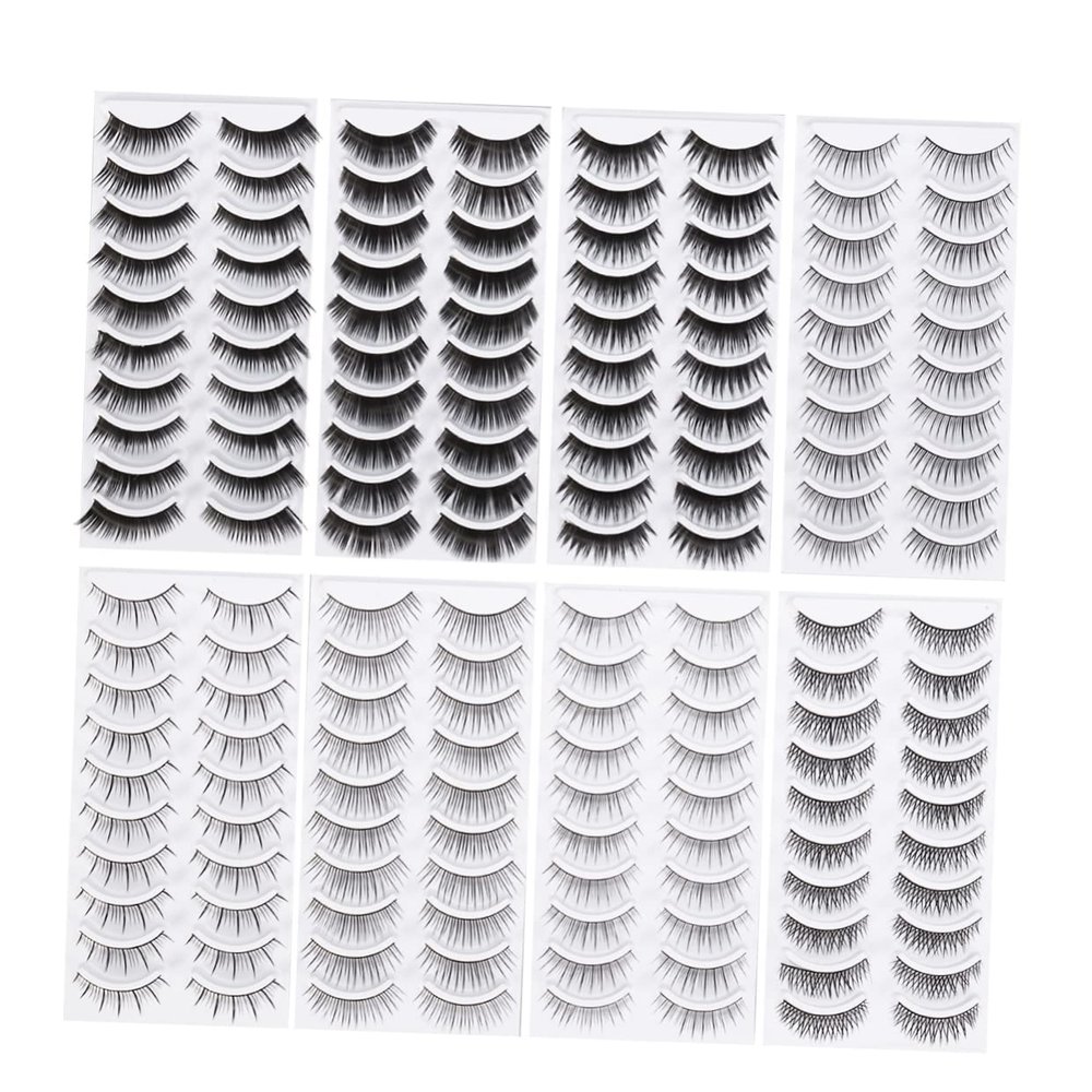 80 Pairs of 8-Design Black Synthetic Eyelashes