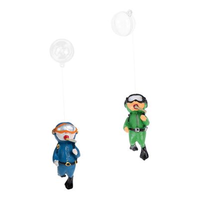 SEWOART Decorative Aquarium Diver Figures, Floating Resin Ornaments