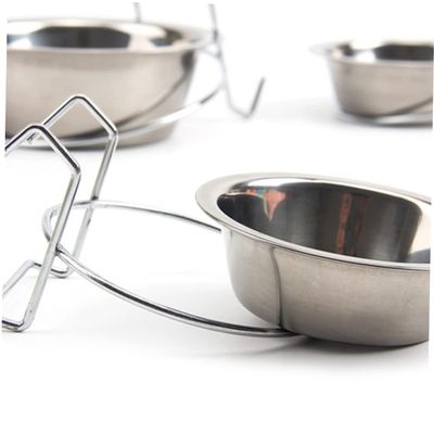 HEMOTON Hanging Stainless Steel Pet Bowl 17cm