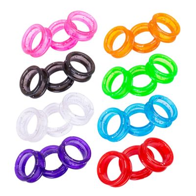 Abaodam 24-Piece Colorful Silicone Finger Rings for Scissors, Non-Slip Thumb Inserts for Dog Grooming and Hairdressers