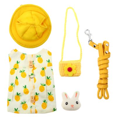 WEKAMOS Full Protection Cotton Harness Set with Hat and Bag - Yellow Bunny Design