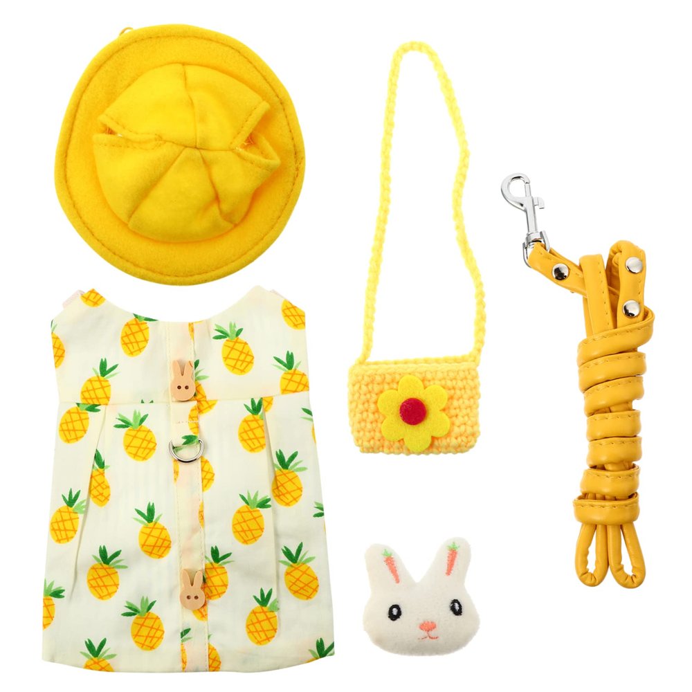 WEKAMOS Full Protection Cotton Harness Set with Hat and Bag - Yellow Bunny Design