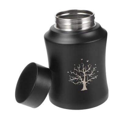 SEWOART Pet Urn for Cat and Dog Ashes, Stainless Steel, Black