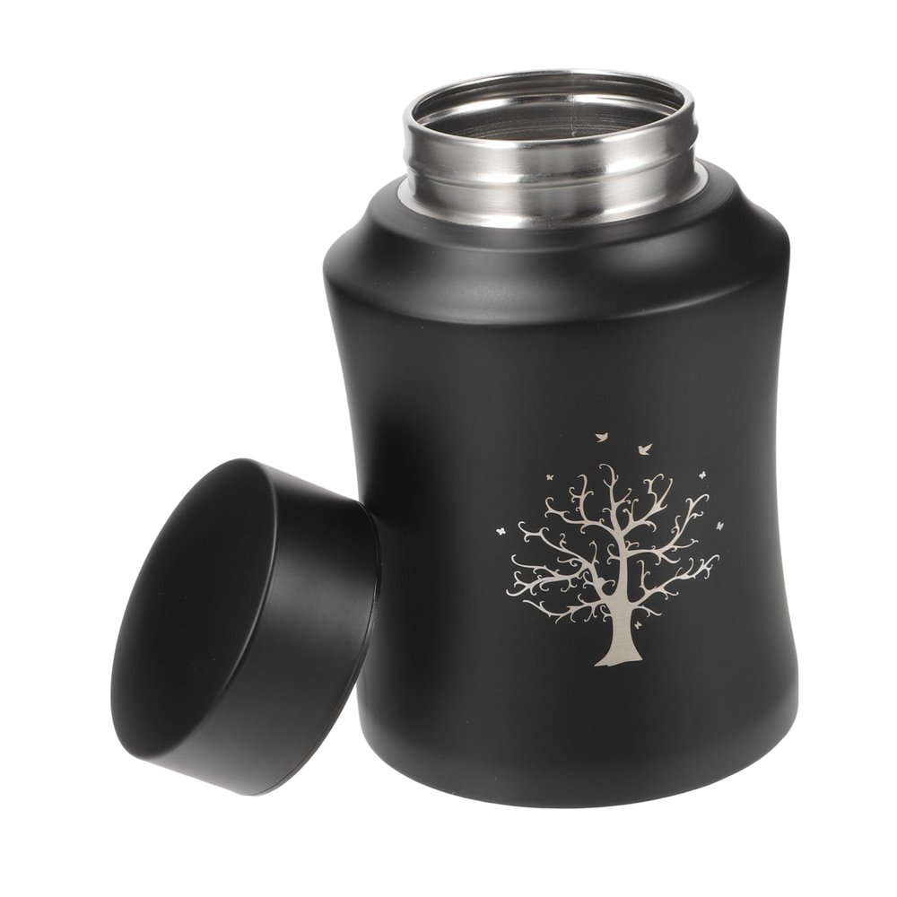 SEWOART Pet Urn for Cat and Dog Ashes, Stainless Steel, Black