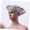 6 Disposable Hair Styling Caps, Aluminum Foil, Silver-Colored view 3