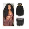 Deep Wave Brazilian Remy Human Hair Bundles with 13x4 Lace Frontal, 18/20/22" Bundles with 16" Frontal view 1