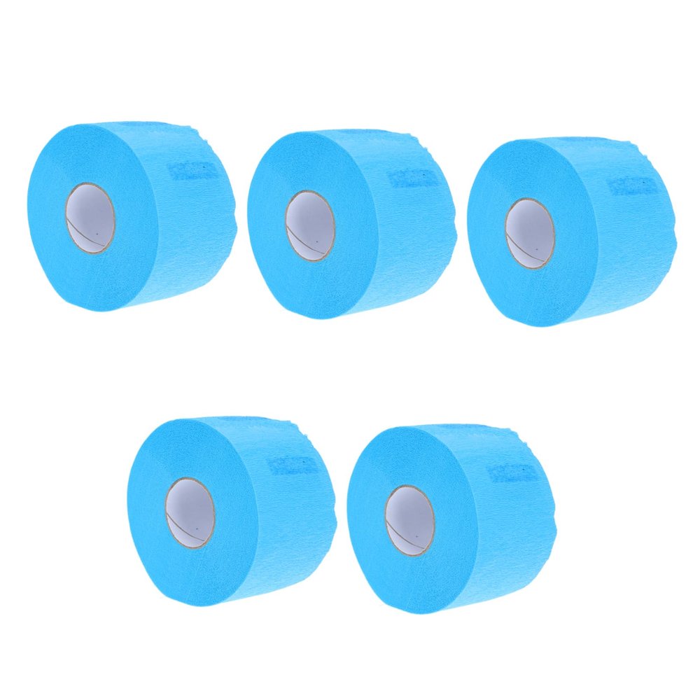 Disposable Neck Paper for Hairdressers, Blue, 5 Paper Rolls