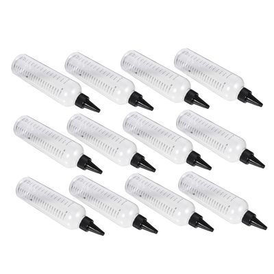 HOODANCOS 12-Pack Transparent PET/PP Squeeze Bottles, 500 ml, with Measurement Scale