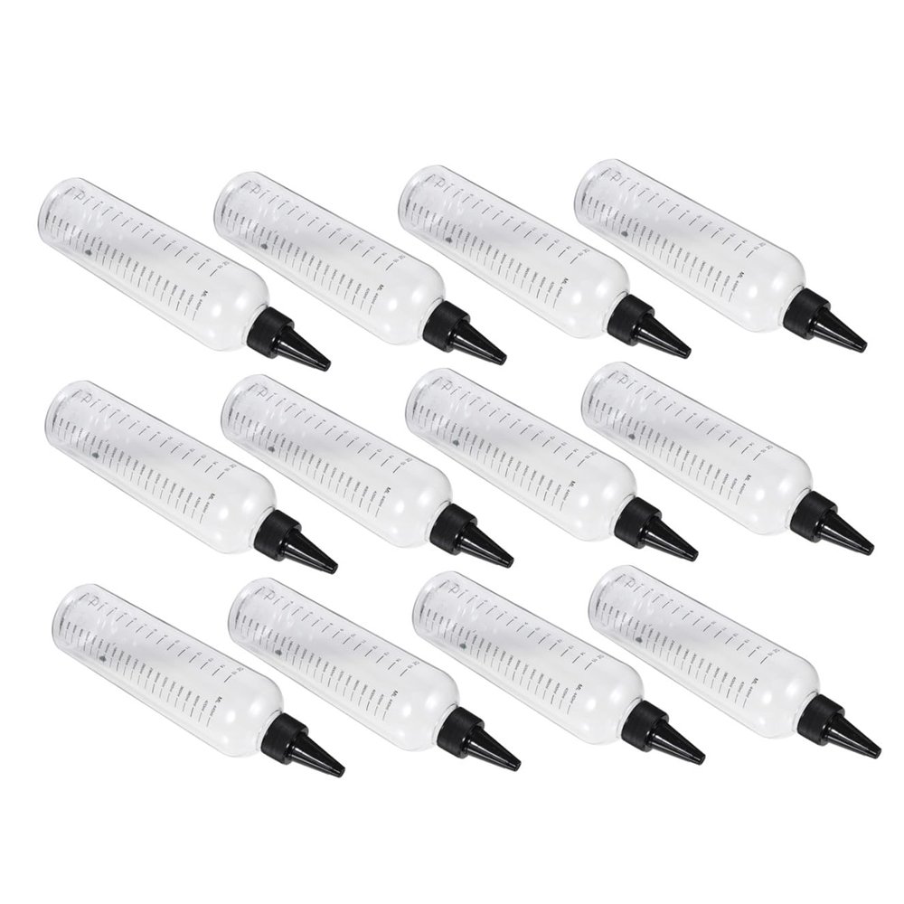 HOODANCOS 12-Pack Transparent PET/PP Squeeze Bottles, 500 ml, with Measurement Scale