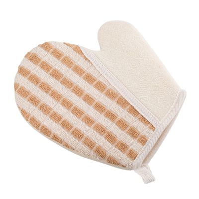 Linen Exfoliating Shower Glove with Diagonal Finger Design