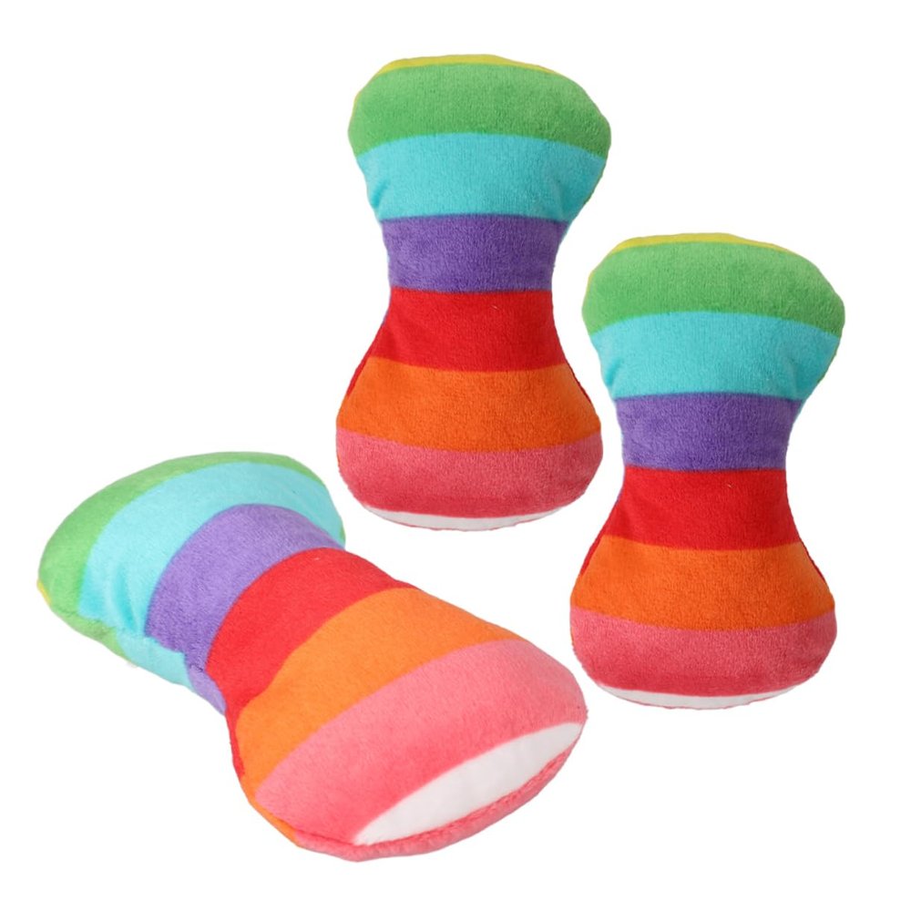 Abaodam 3-Piece Plush Squeaky Bone Toy for Puppies