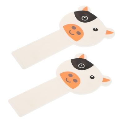 Abaodam 2-Pack Plastic Toilet Lid Lifters with Adhesive Handles, Universal Fit, Cute Cow Design
