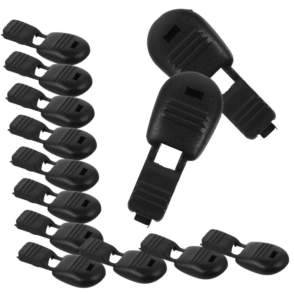 Nylon Shoelace Clips for Adults, 100 Pieces, Black, 38 mm