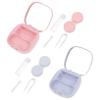 DEARMAMY Portable Plastic Contact Lens Case, 2-Pack, Leakproof, with Small Mirror view 1