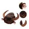 Abaodam Creative Pet Headwear for Small Dogs and Cats, Lightweight Polyester and Plush, with Elastic Headband, Brown view 2