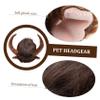 Abaodam Creative Pet Headwear for Small Dogs and Cats, Lightweight Polyester and Plush, with Elastic Headband, Brown view 3