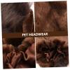 Abaodam Creative Pet Headwear for Small Dogs and Cats, Lightweight Polyester and Plush, with Elastic Headband, Brown view 4
