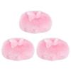 HAKIDZEL Baby Powder Puffs, Round Fabric Puffs, 3-Pack, Pink Bow Design view 1