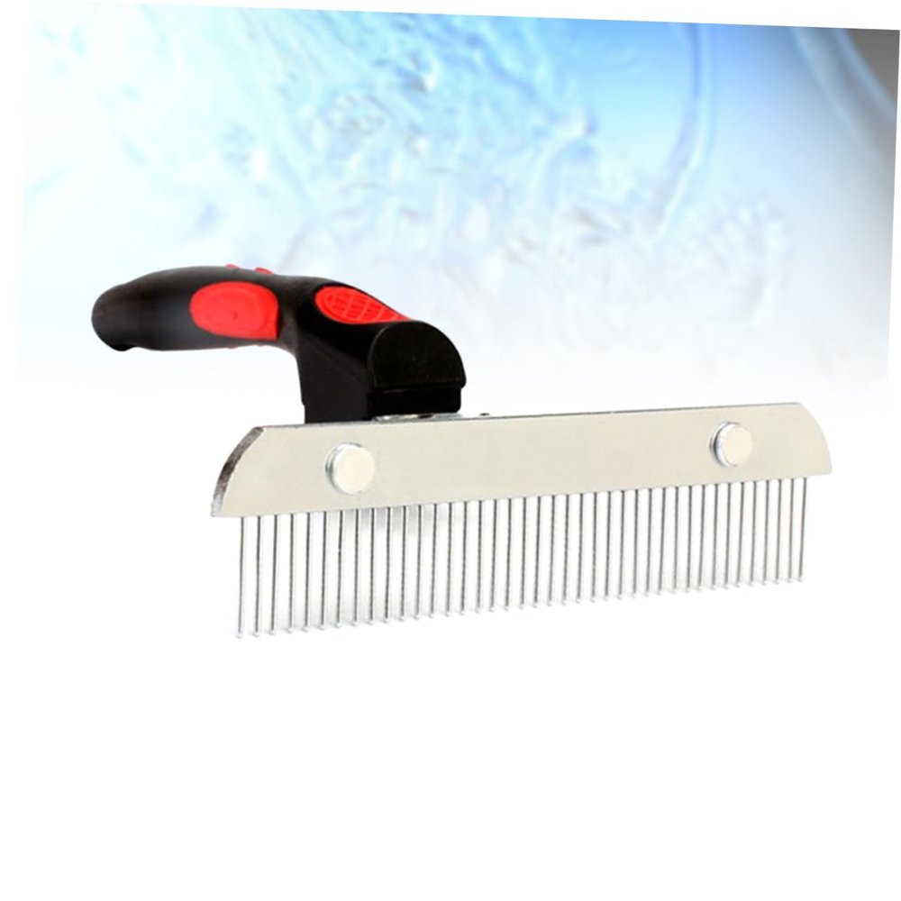 HEMOTON Double-Row Stainless Steel Dog Slicker Comb for Grooming and Mat Removal