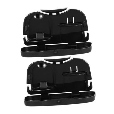 PRETYZOOM Folding Car Seat Table, 2 Pieces, Plastic, Black