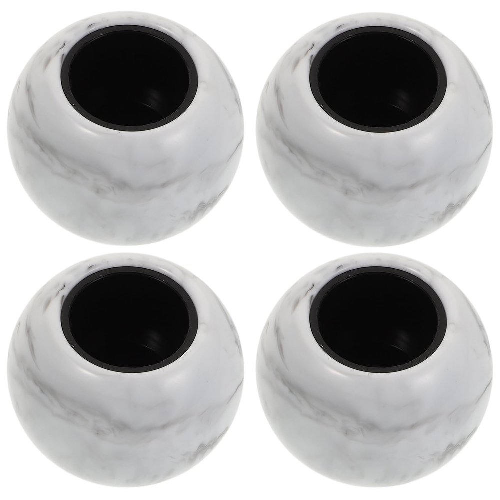 VALICLUD Round Ball-Shaped Resin Perfume Bottle Caps, White, 4 Pieces, with 15 Teeth