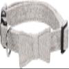 Flamingo Nelson Nylon Dog Collar with Bow, Gray, M | 35–50 cm x 20 mm x 3 mm view 1