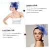 Healeved Blue Net-Yarn Feather Headpiece, Handmade for Women view 2