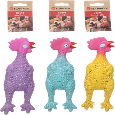 Flamingo Dog Toy Freckles Chicken Latex S 26 cm