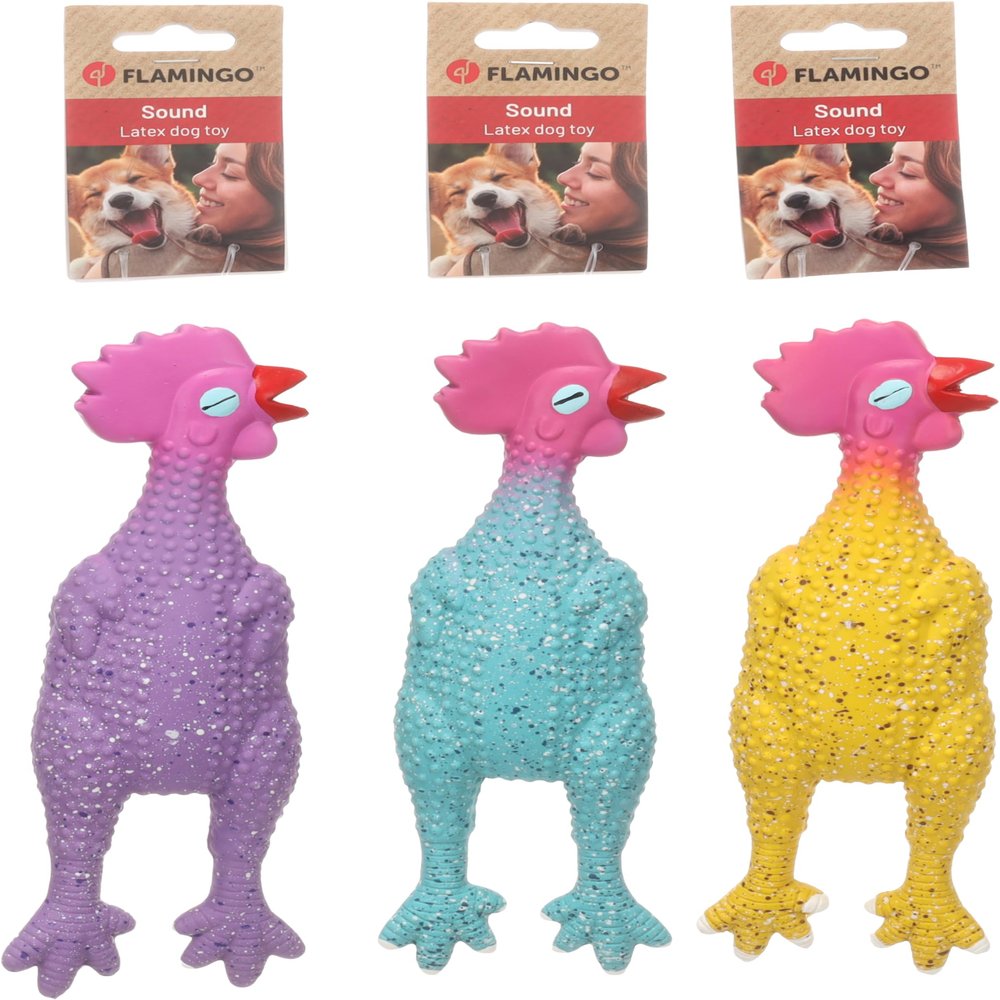 Flamingo Dog Toy Freckles Chicken Latex S 26 cm