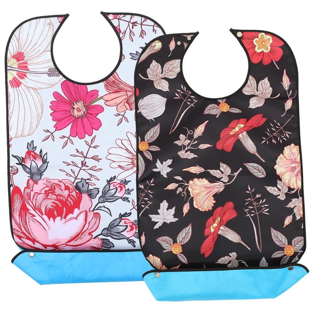VALICLUD 2-Piece Waterproof Reusable Bibs for Adults and Seniors