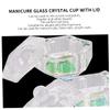 WRITWAA 3-Piece Crystal Glass Nail Art Cups with Lids view 4